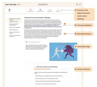The Learn Your Way interface makes it simple to explore concepts through different formats and practice activities