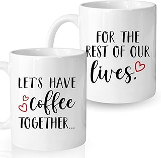 Christmas Gifts for Couples, Lets Have Coffee Together Forever Mug Set, Wedding Gift, Engagement Gift For Couple, His And Her Coffee Mug, Unique Anniversary Present On Birthday, Valentine Day For Wife